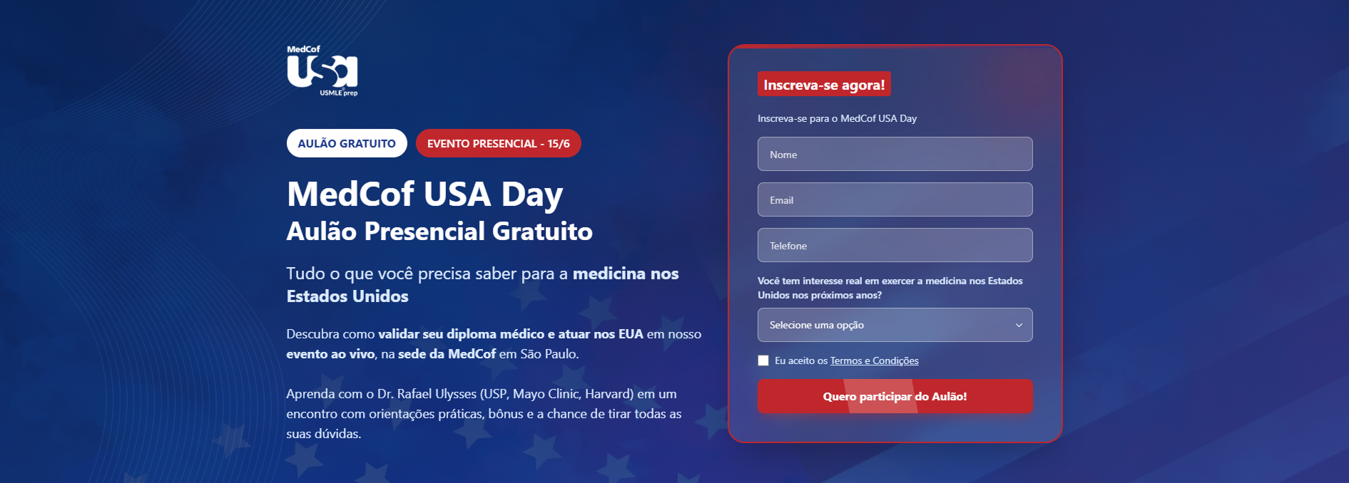 MedCof USA Day - Aulão Presencial Gratuito