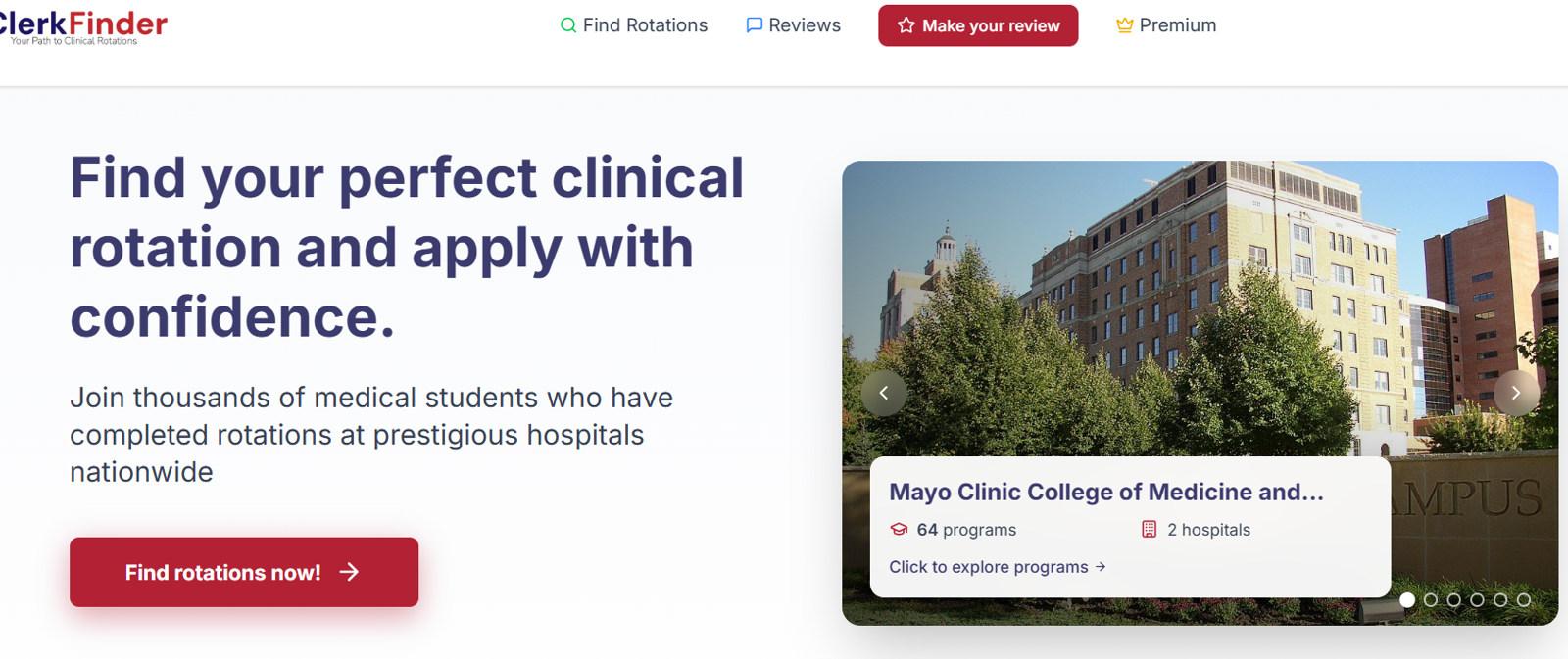 ClerkFinder: Find your perfect clinical rotation and apply with confidence